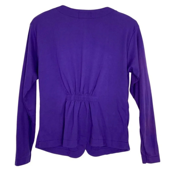 Vintage 80s Retro Granny Button Down Knit Jacket Blouse Size Small Purple - Picture 2 of 12